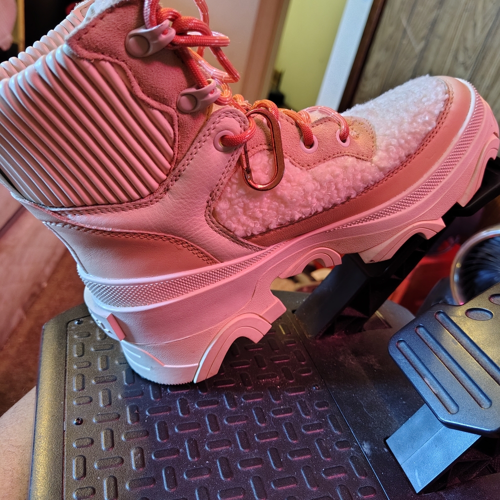 Sorel Pink and White Combat Boots